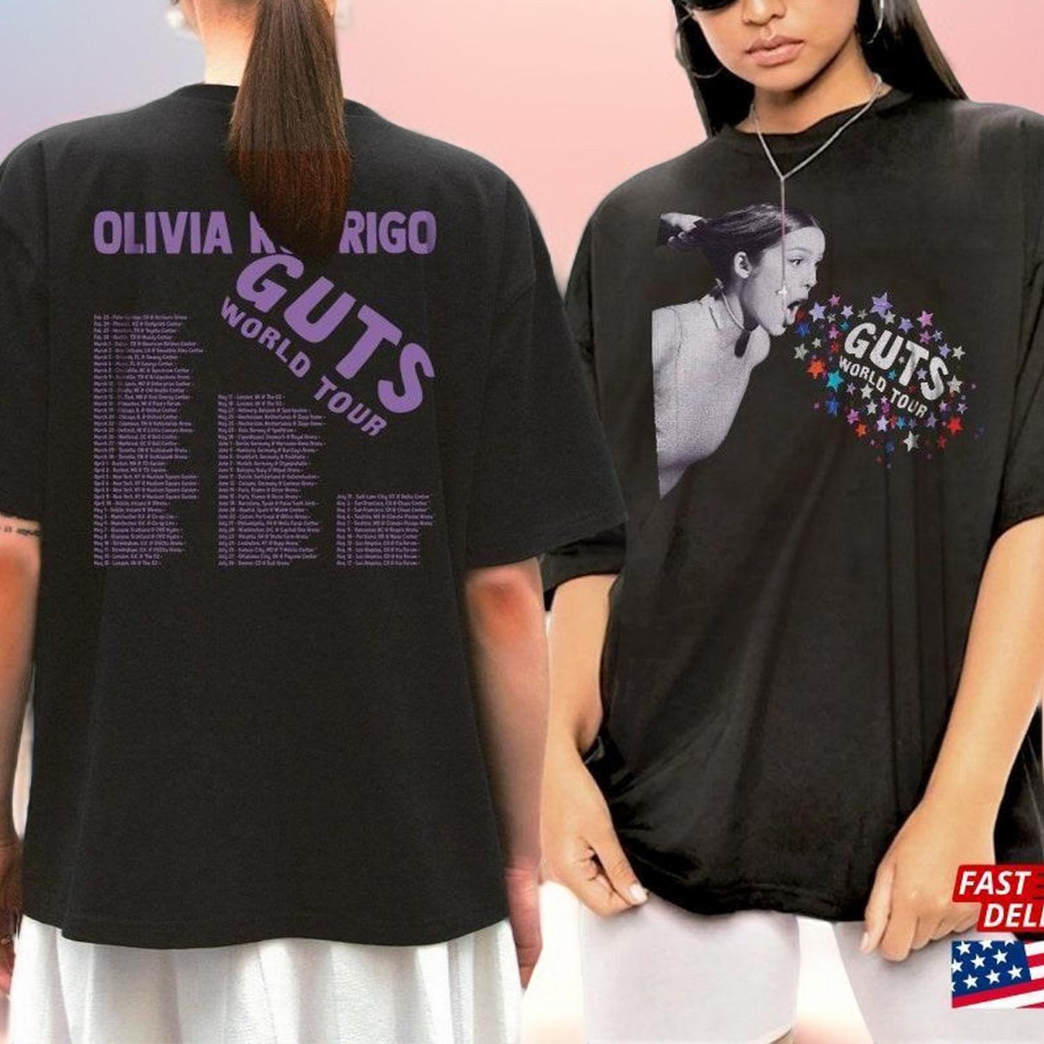 Olivia Rodrigo With Tour Dates Tshirt T-Shirt Hoodie - ELTH6502