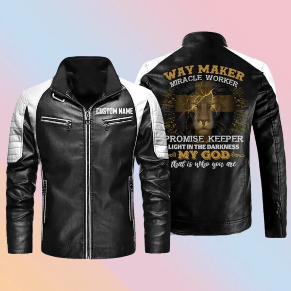 Personalized Leather Jacket My God That Is Who You Are