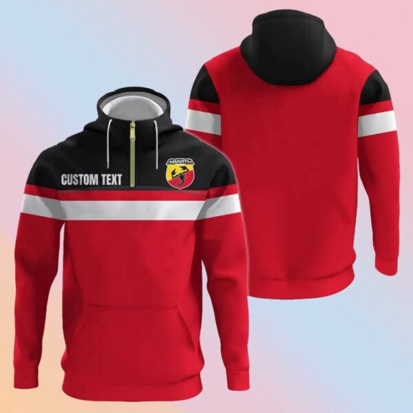 Abarth Custom Name Half zipper clothing, Half zip Hoodie Sweatshirt Tshirt Sport Long sleeve