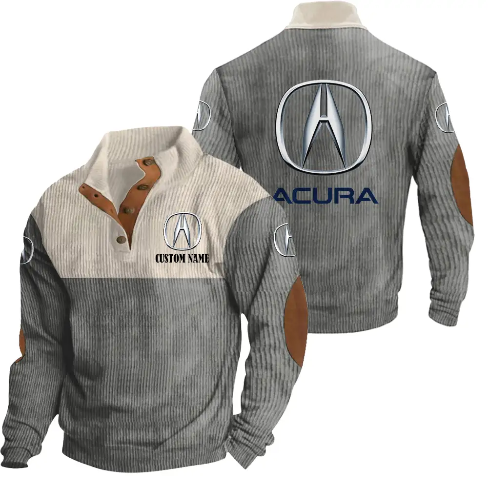 Acura Men's Corduroy Casual Stand Collar Sweatshirts Vintage Color Customize Name and Logo Car or Motorcycles model - Image 5