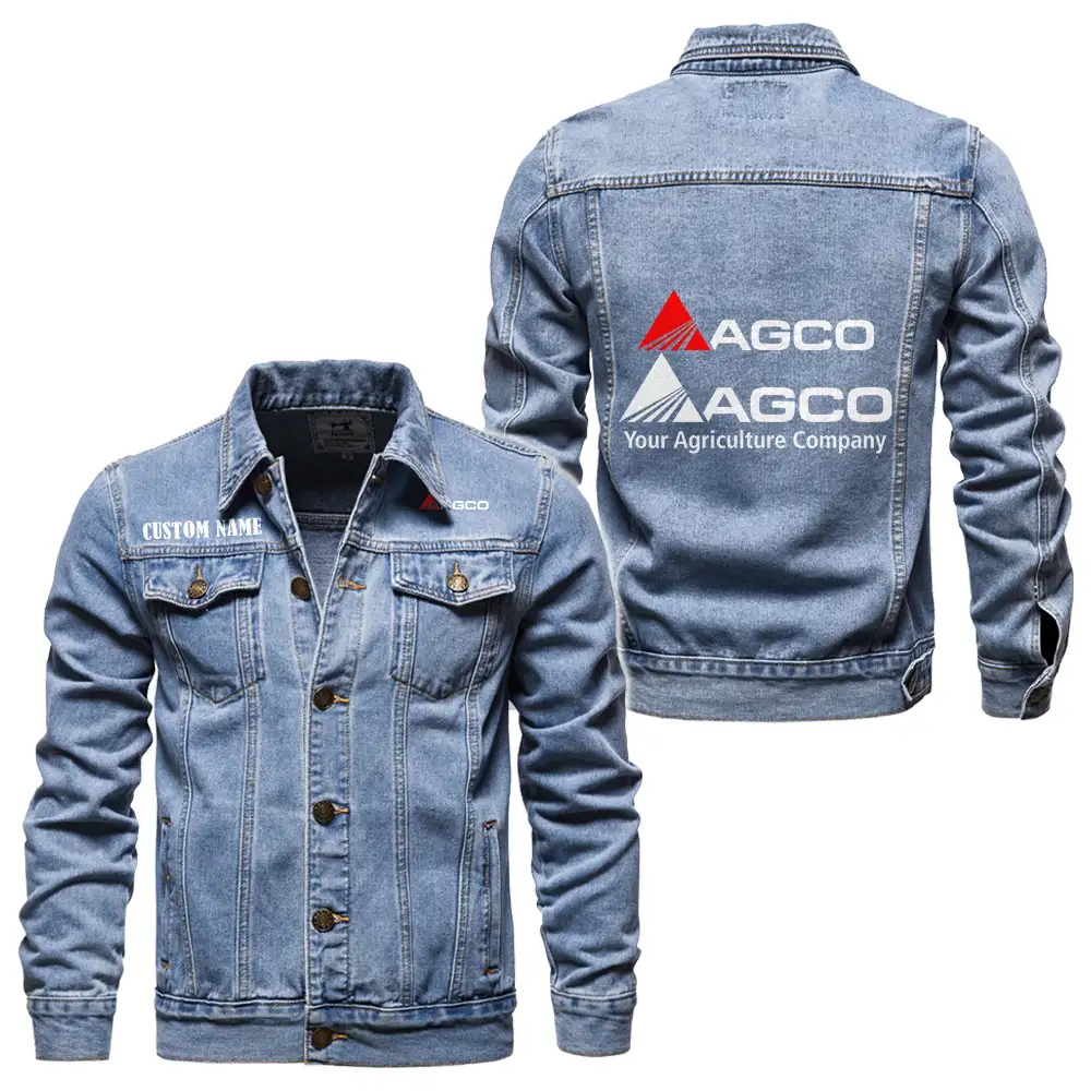 Agco Denim jacket Vintage Style Black, Light-Blue and Dark-Blue Color, Customize name, Logo Car or motor model, Denim clothing - Image 3