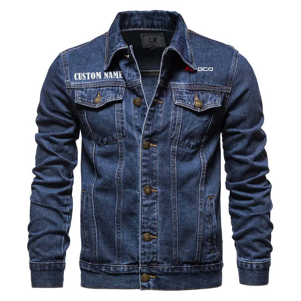 Agco Denim jacket Vintage Style Black, Light-Blue and Dark-Blue Color, Customize name, Logo Car or motor model, Denim clothing - Image 4