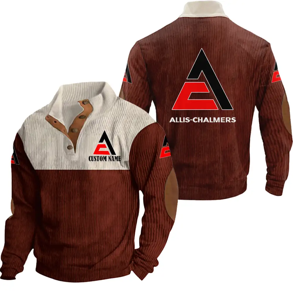 Allis Chalmers Men's Corduroy Casual Stand Collar Sweatshirts Vintage Color Customize Name and Logo Car or Motorcycles model - Image 4