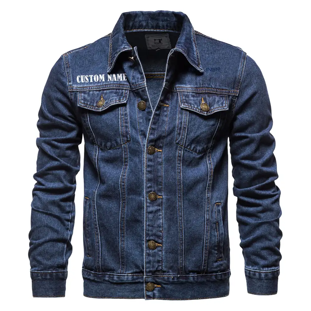Bayliner Denim jacket Vintage Style Black, Light-Blue and Dark-Blue Color, Customize name, Logo Car or motor model, Denim clothing - Image 4