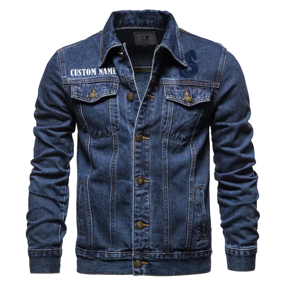 Beneteau Denim jacket Vintage Style Black, Light-Blue and Dark-Blue Color, Customize name, Logo Car or motor model, Denim clothing - Image 4
