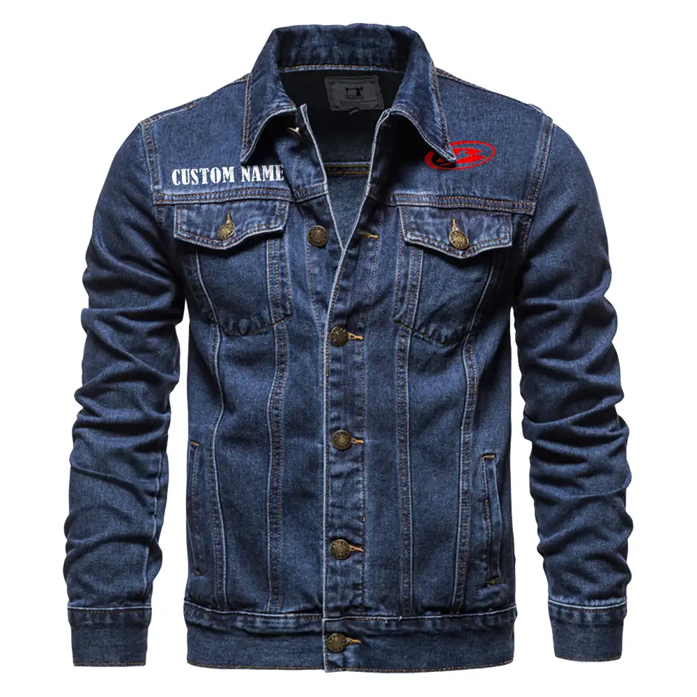 Beta Denim jacket Vintage Style Black, Light-Blue and Dark-Blue Color, Customize name, Logo Car or motor model, Denim clothing - Image 4