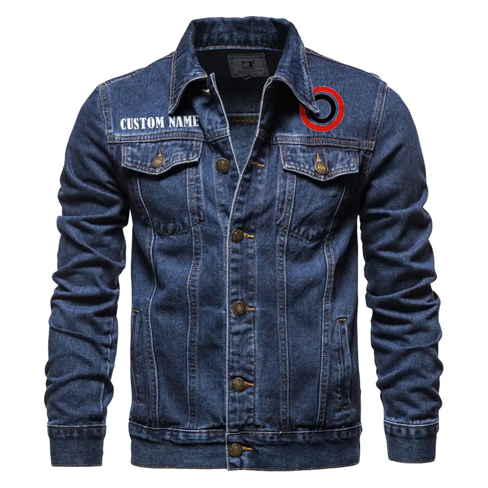 Bimota Denim jacket Vintage Style Black, Light-Blue and Dark-Blue Color, Customize name, Logo Car or motor model, Denim clothing - Image 4