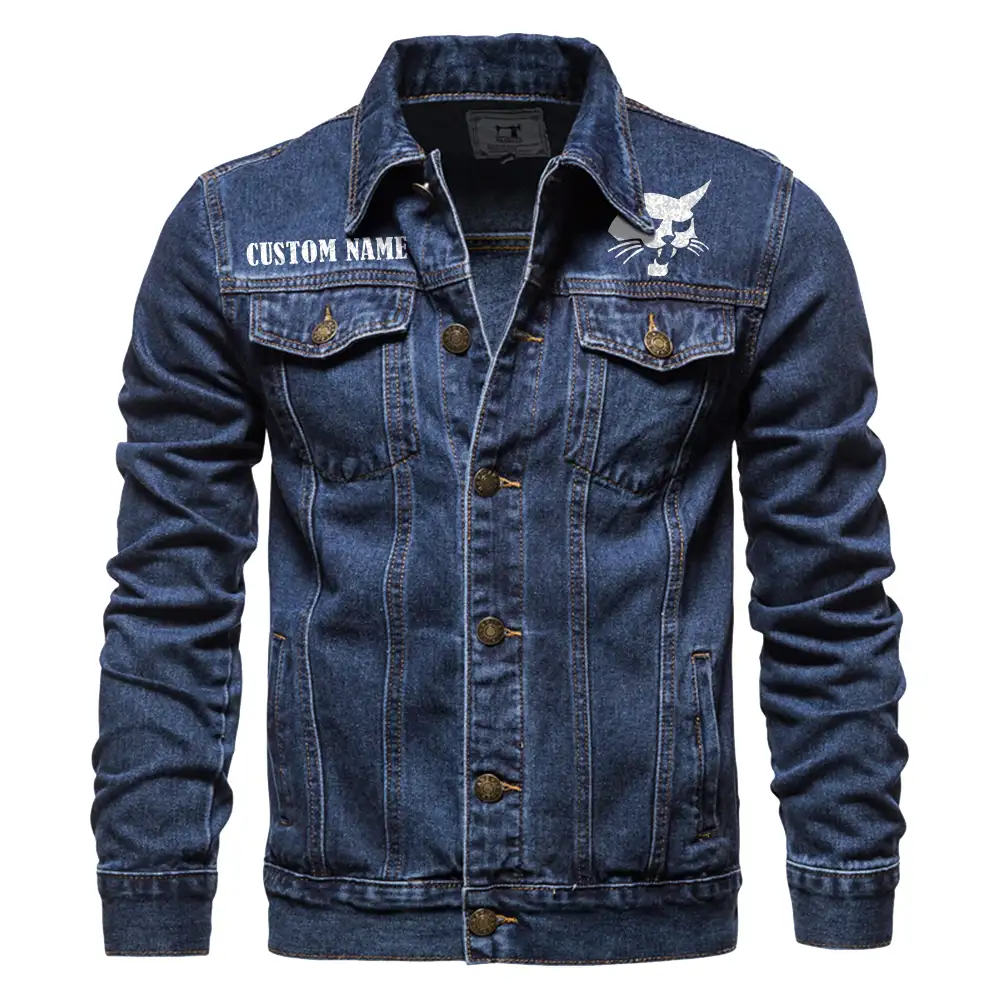 Bobcat Company Denim jacket Vintage Style Black, Light-Blue and Dark-Blue Color, Customize name, Logo Car or motor model, Denim clothing - Image 4