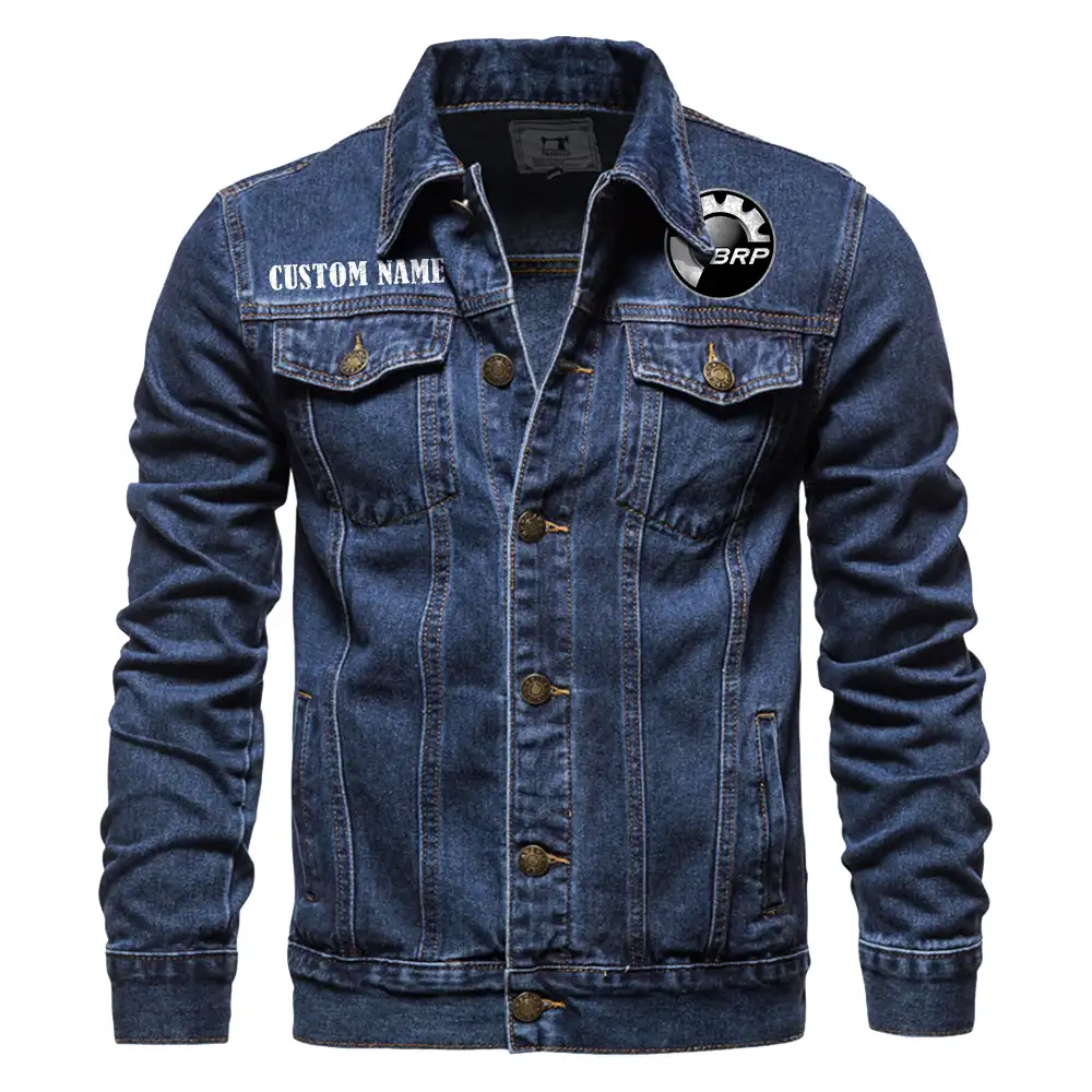 Can Am motorcycles Denim jacket Vintage Style Black, Light-Blue and Dark-Blue Color, Customize name, Logo Car or motor model, Denim clothing - Image 4