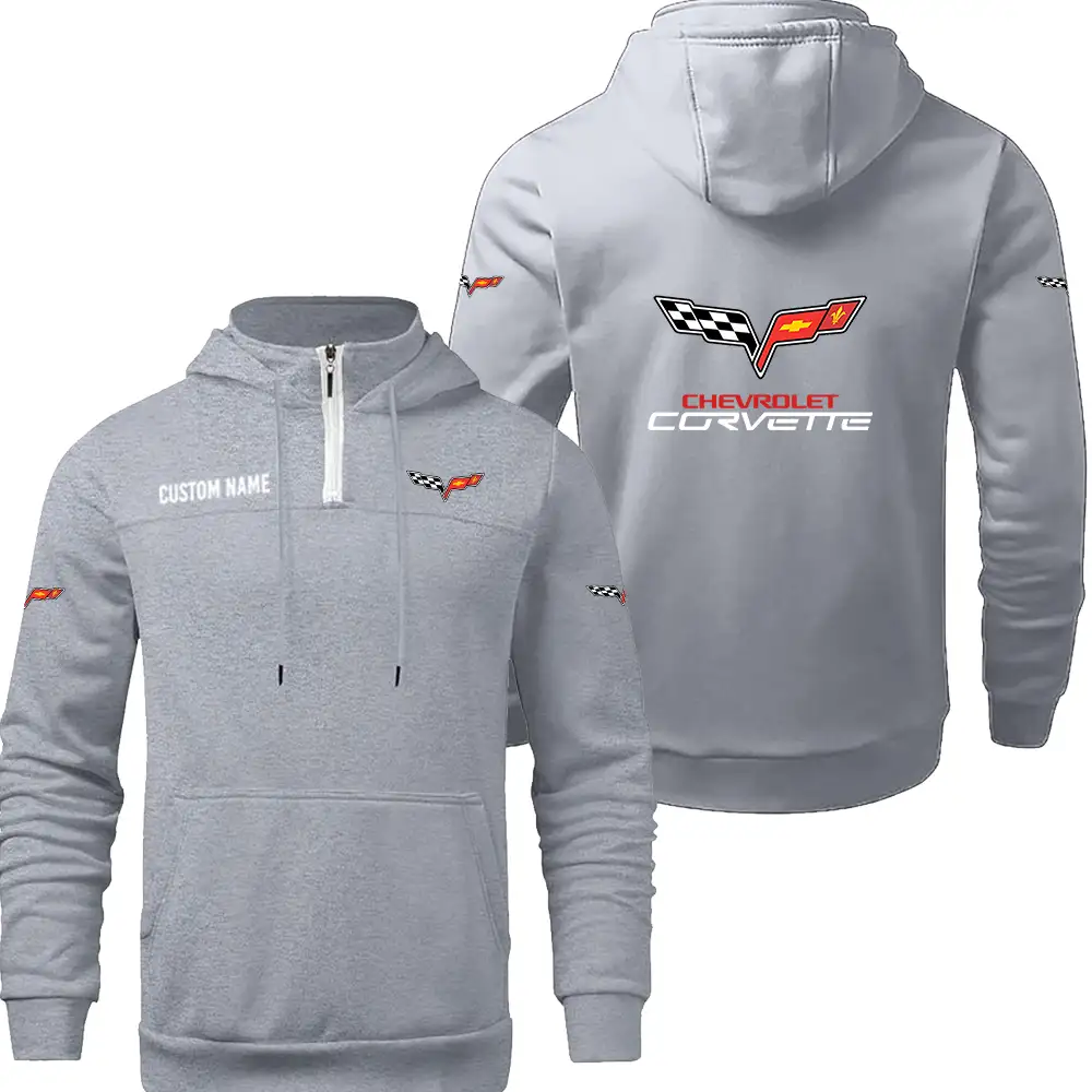 Chevrolet Corvette C6 Hoodie sweater Winter Casual Top Sweater Solid Color Sweatshirts Hooded Zipper Customize Name and Logo Car or Motorcycles model - Image 4