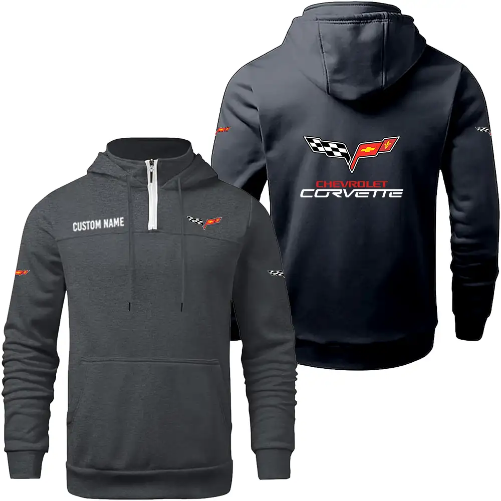 Chevrolet Corvette C6 Hoodie sweater Winter Casual Top Sweater Solid Color Sweatshirts Hooded Zipper Customize Name and Logo Car or Motorcycles model - Image 3
