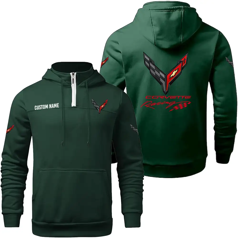 Corvette C8 Hoodie sweater Winter Casual Top Sweater Solid Color Sweatshirts Hooded Zipper Customize Name and Logo Car or Motorcycles model - Image 5