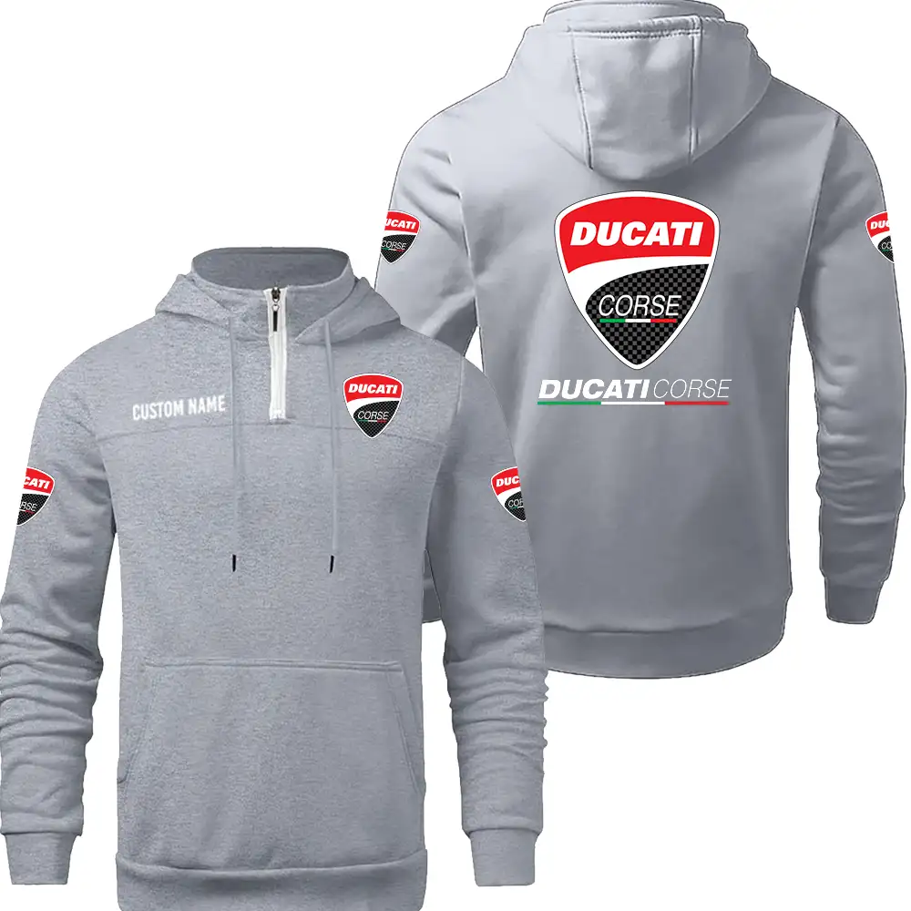 Ducati Corse Hoodie sweater Winter Casual Top Sweater Solid Color Sweatshirts Hooded Zipper Customize Name and Logo Car or Motorcycles model - Image 4