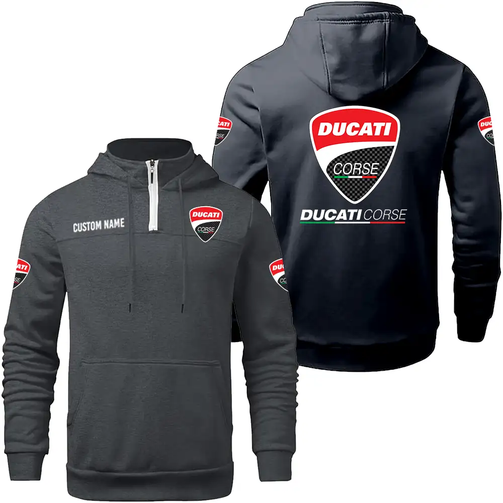 Ducati Corse Hoodie sweater Winter Casual Top Sweater Solid Color Sweatshirts Hooded Zipper Customize Name and Logo Car or Motorcycles model - Image 3