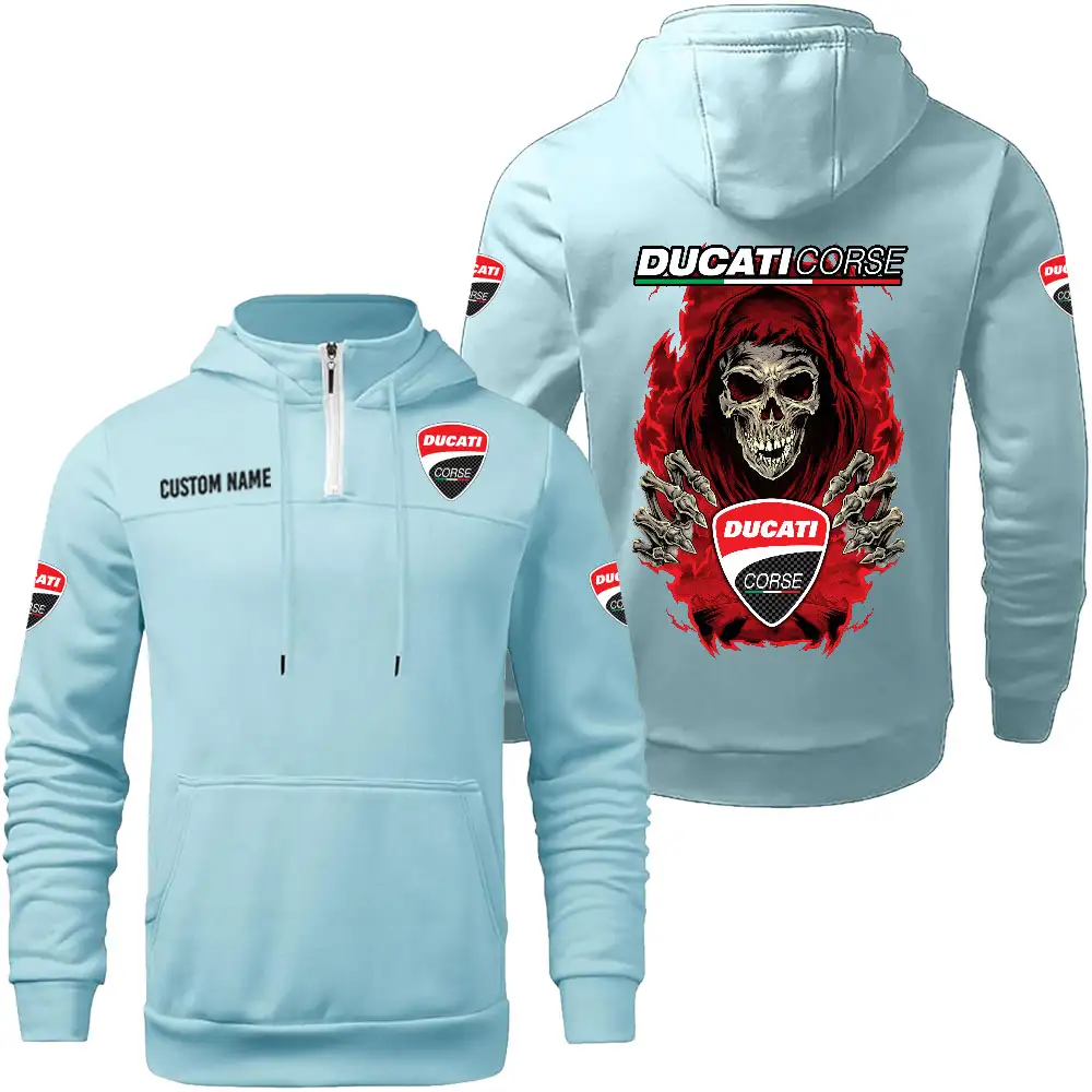 Ducati Corse Hoodie sweater Winter Casual Top Sweater Solid Color Sweatshirts Hooded Zipper Customize Name and Logo Car or Motorcycles model Skull MTL1 - Image 6