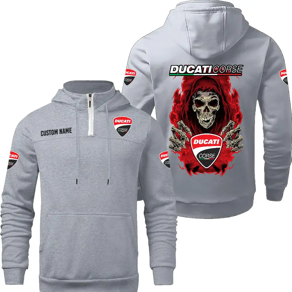 Ducati Corse Hoodie sweater Winter Casual Top Sweater Solid Color Sweatshirts Hooded Zipper Customize Name and Logo Car or Motorcycles model Skull MTL1 - Image 5