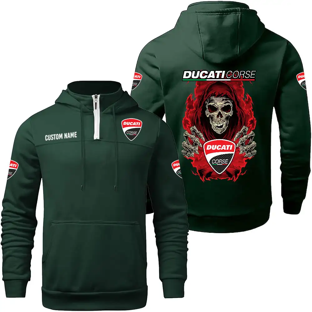 Ducati Corse Hoodie sweater Winter Casual Top Sweater Solid Color Sweatshirts Hooded Zipper Customize Name and Logo Car or Motorcycles model Skull MTL1 - Image 3