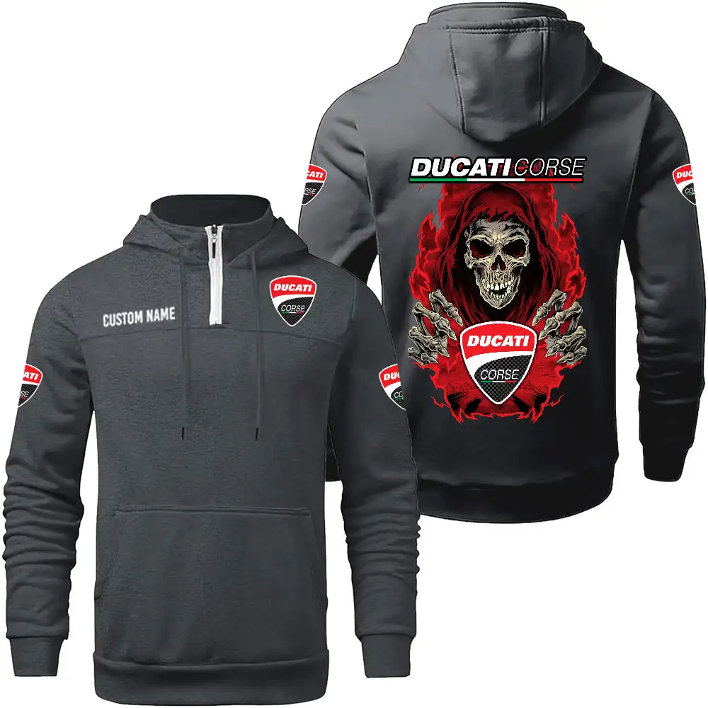 Ducati Corse Hoodie sweater Winter Casual Top Sweater Solid Color Sweatshirts Hooded Zipper Customize Name and Logo Car or Motorcycles model Skull MTL1 - Image 4