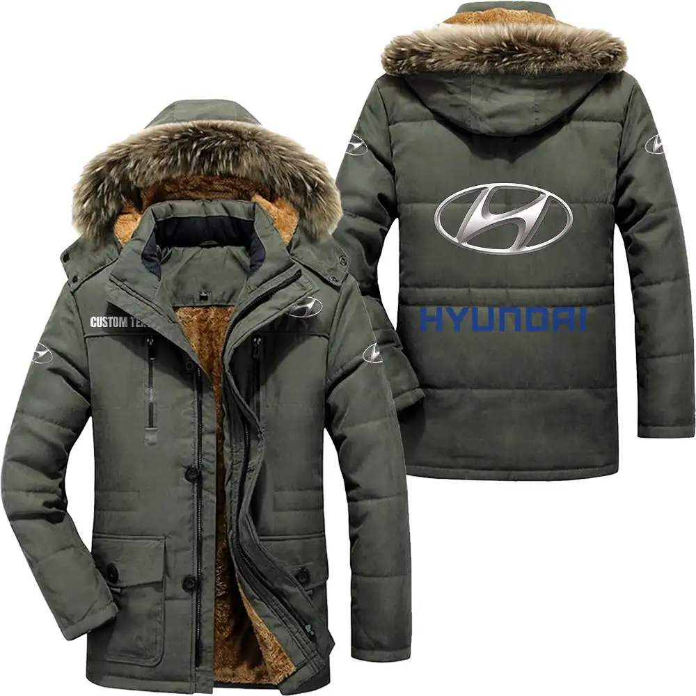 Hyundai Lapel Fur Integrated Fleece Jacket Customize Name,Customize Logo Car or Motorcycles model - Image 5