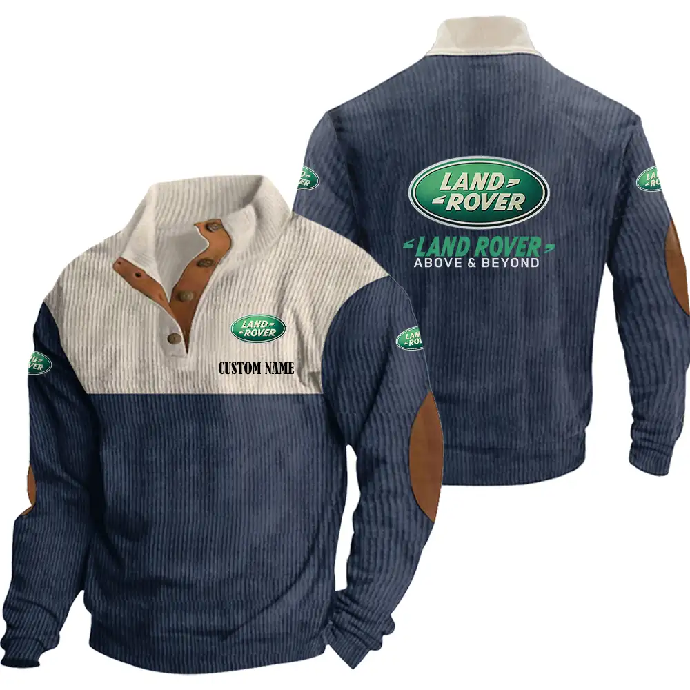 Land Rover Men's Corduroy Casual Stand Collar Sweatshirts Vintage Color Customize Name and Logo Car or Motorcycles model - Image 3