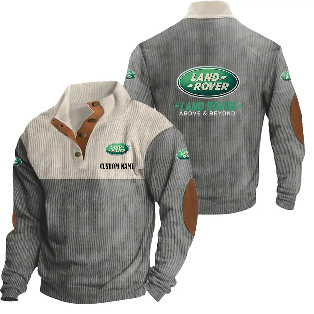 Land Rover Men's Corduroy Casual Stand Collar Sweatshirts Vintage Color Customize Name and Logo Car or Motorcycles model - Image 5