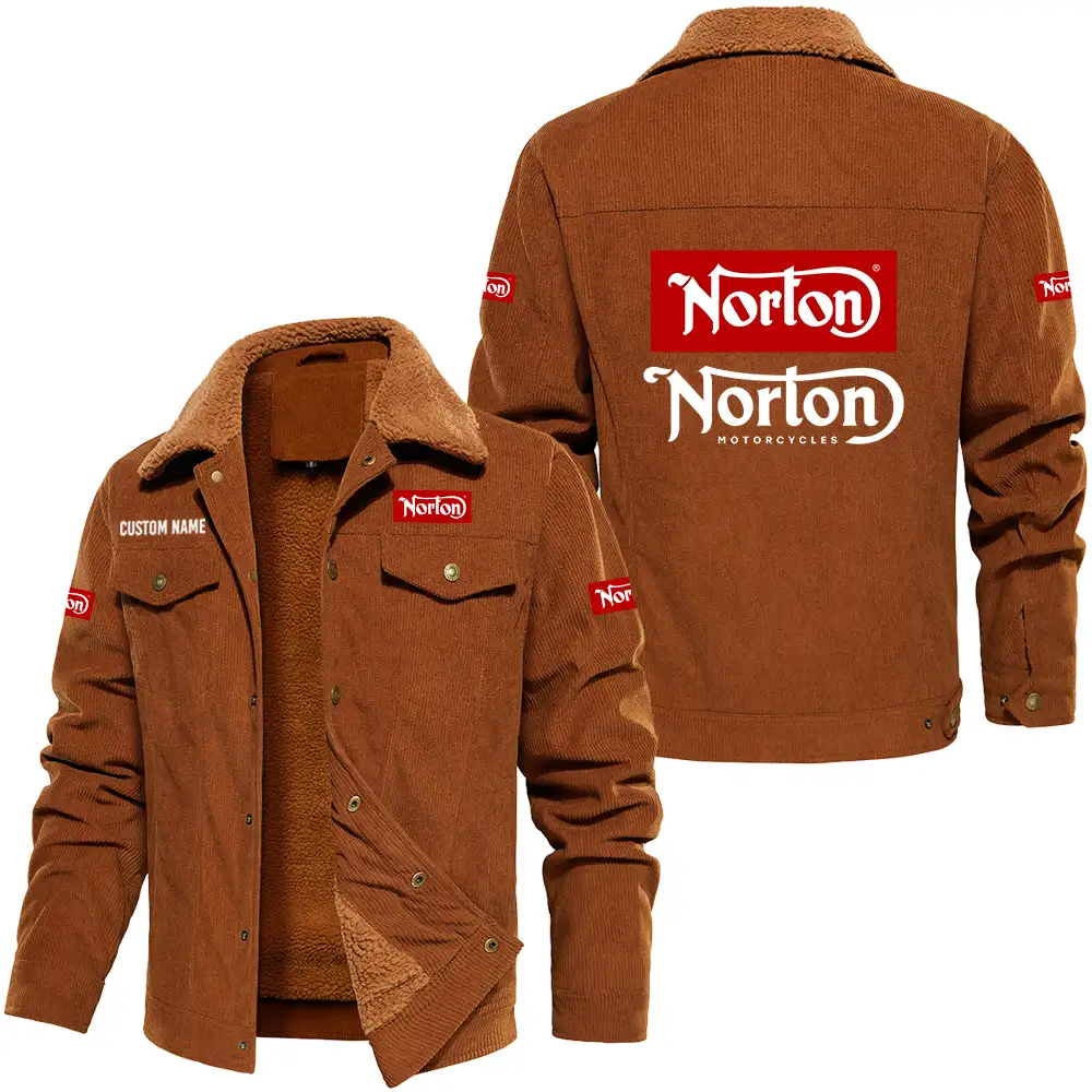 Norton Motorcycle Men's Winter Jacket Fleece Lined Jacket, vintage style, Customize Name and Logo Car or Motorcycles model - Image 3