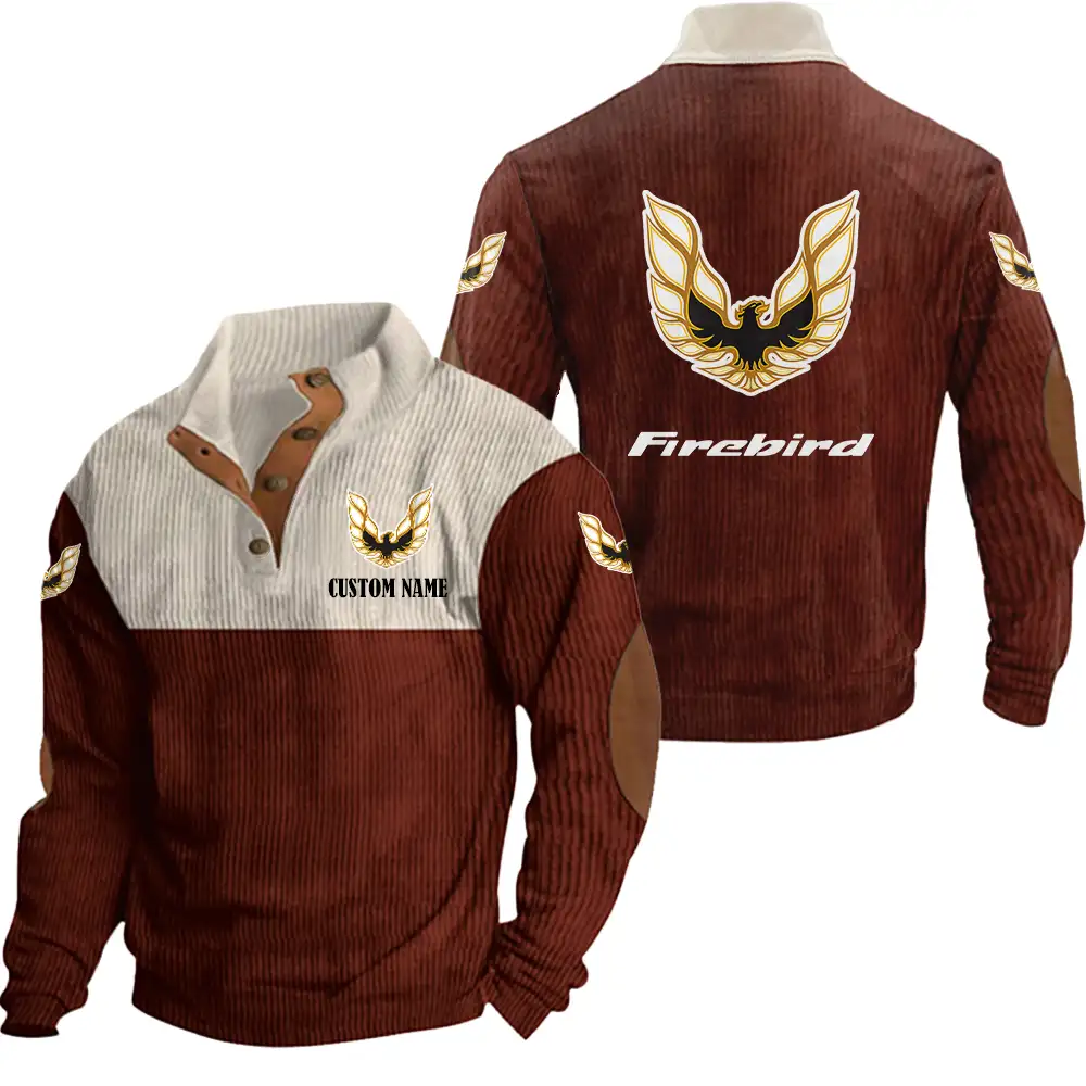 Pontiac Firebird Men's Corduroy Casual Stand Collar Sweatshirts Vintage Color Customize Name and Logo Car or Motorcycles model - Image 4