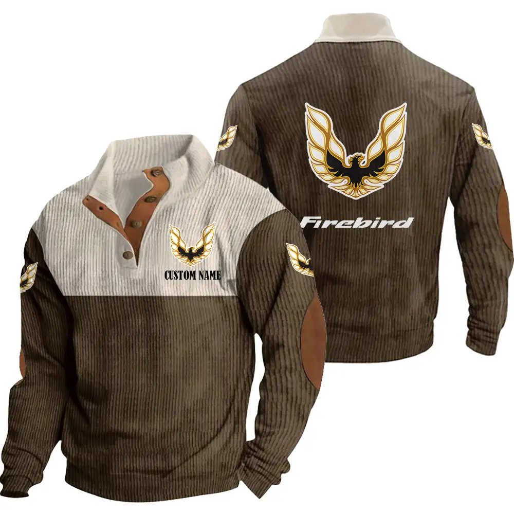 Pontiac Firebird Men's Corduroy Casual Stand Collar Sweatshirts Vintage Color Customize Name and Logo Car or Motorcycles model - Image 6