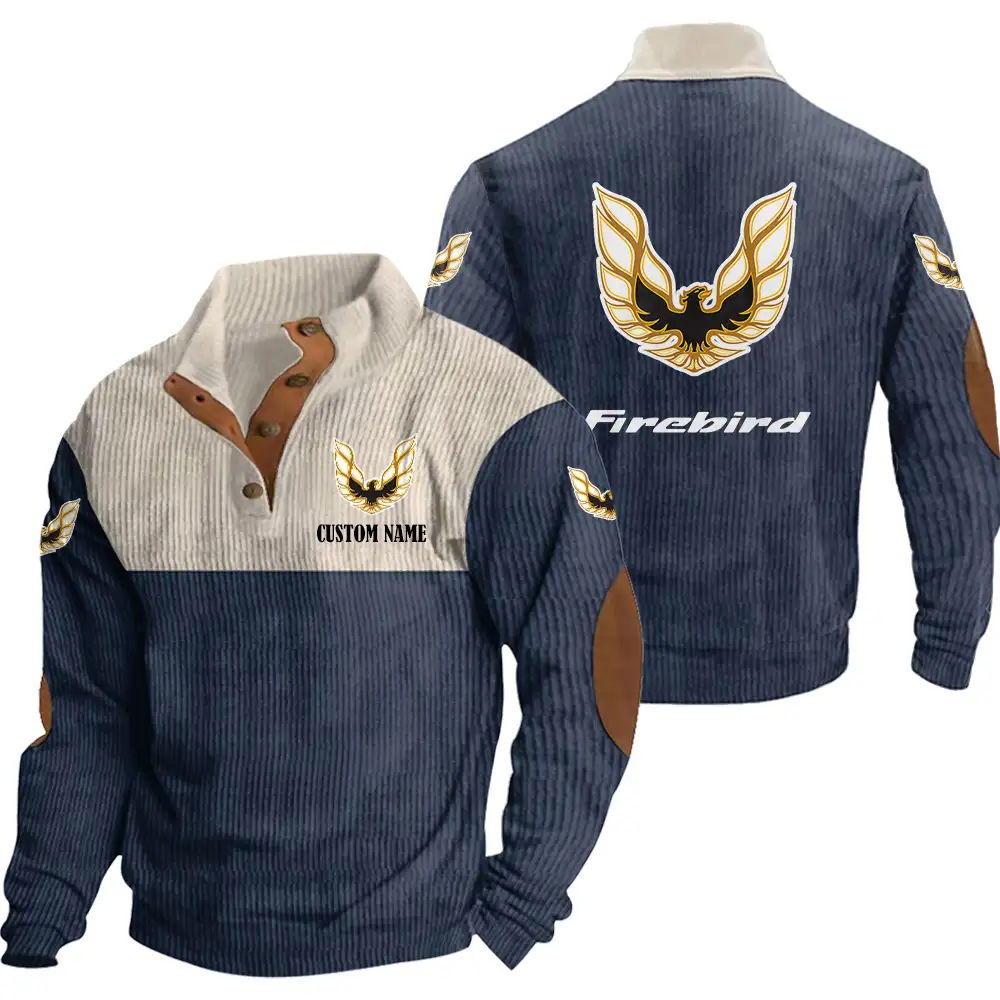Pontiac Firebird Men's Corduroy Casual Stand Collar Sweatshirts Vintage Color Customize Name and Logo Car or Motorcycles model - Image 3