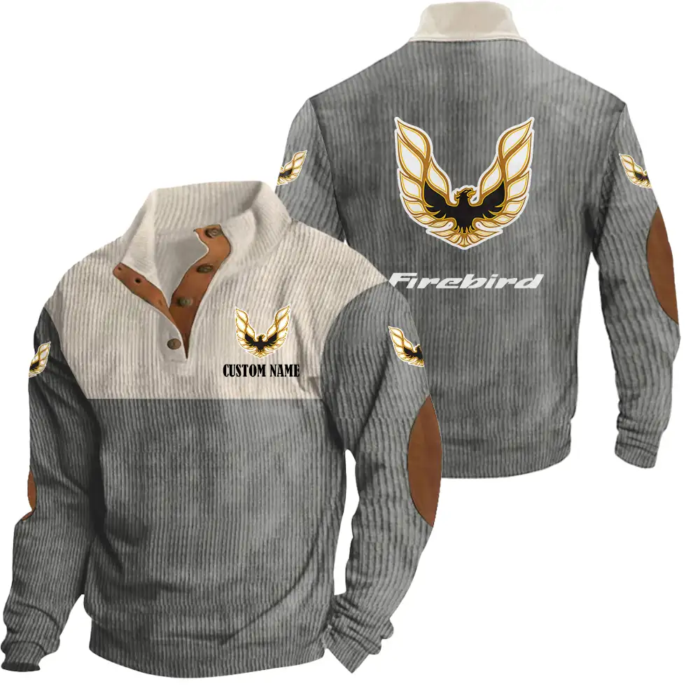 Pontiac Firebird Men's Corduroy Casual Stand Collar Sweatshirts Vintage Color Customize Name and Logo Car or Motorcycles model - Image 5