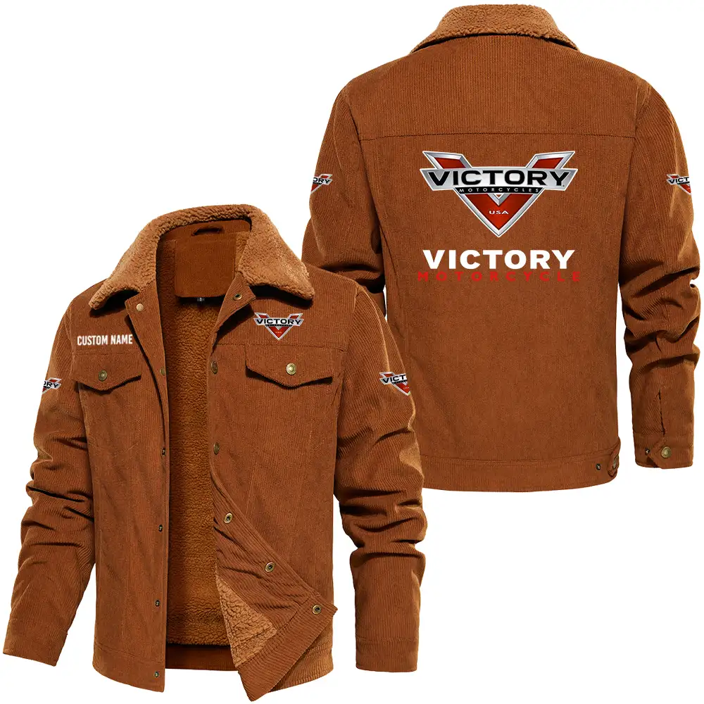 Victory Motorcycles Men's Winter Jacket Fleece Lined Jacket, vintage style, Customize Name and Logo Car or Motorcycles model - Image 3