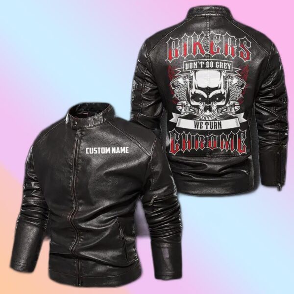 Bikers Don't Go Grey We Turn Chrome - Flames & Engine