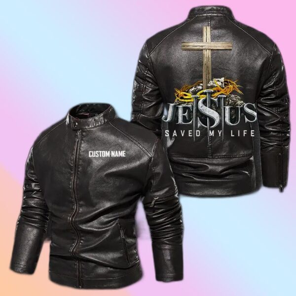Personalized Leather Jacket Jesus Save My Life