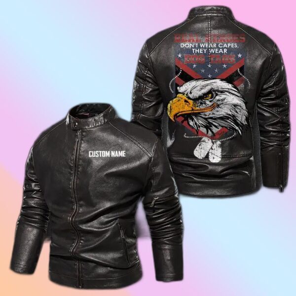 Personalized Leather Jacket Real Heroes Wear Dog Tag