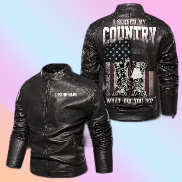 Personalized Leather Jacket I Served My Country Veteran