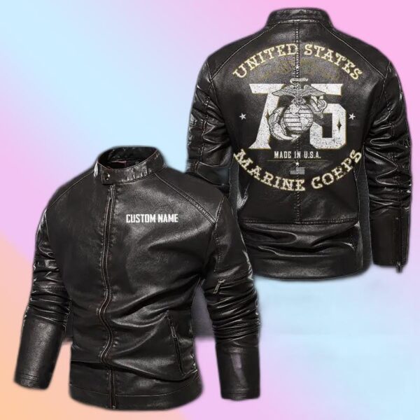 Personalized Leather Jacket U.S Marine