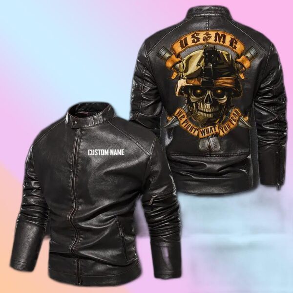 Personalized Leather Jacket Us Mc We Fight What You Fear