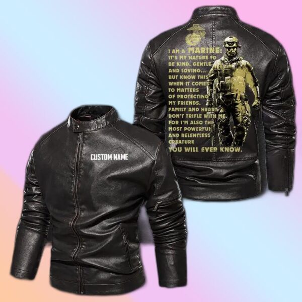 Personalized Leather Jacket I Am A Marine