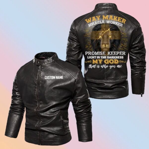 Personalized Leather Jacket My God That Is Who You Are