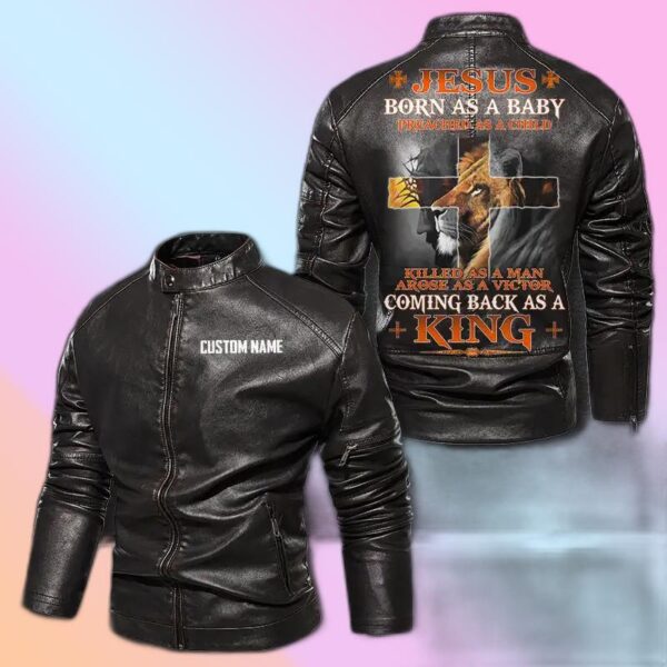 Personalized Leather Jacket Jesus Born As A Baby
