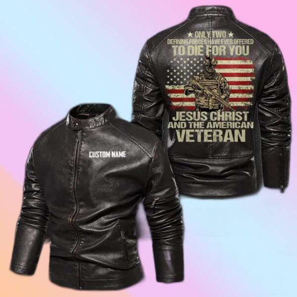 Personalized Leather Jacket Us Veteran