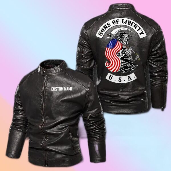 Personalized Leather Jacket Sons Of Liberty Usa