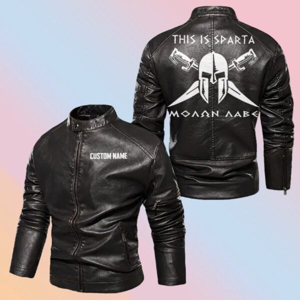 Personalized Leather Jacket This Is Sparta