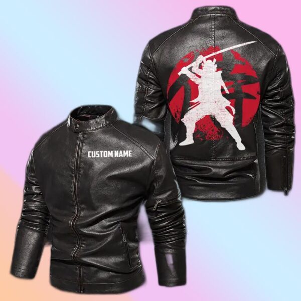 Personalized Leather Jacket Ghost Of Tsushima Samurai Motorcycle Rider