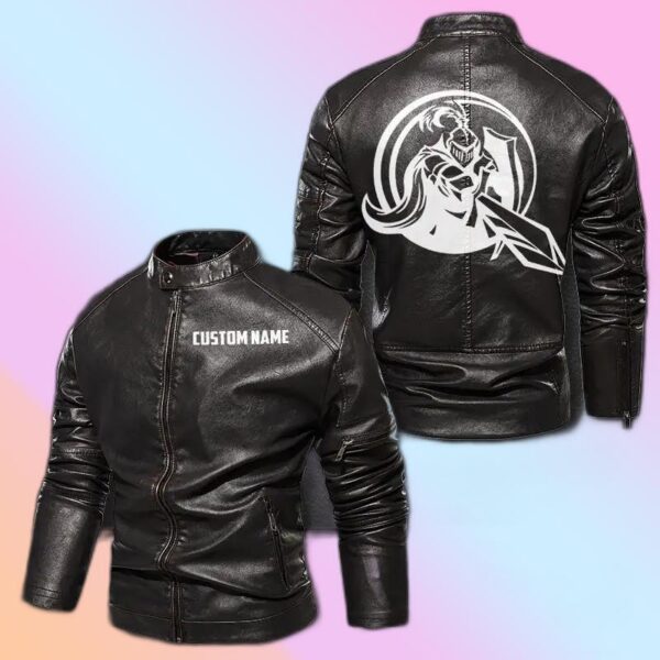 Personalized Leather Jacket Western Mercenary Knight Motorcycle Rider