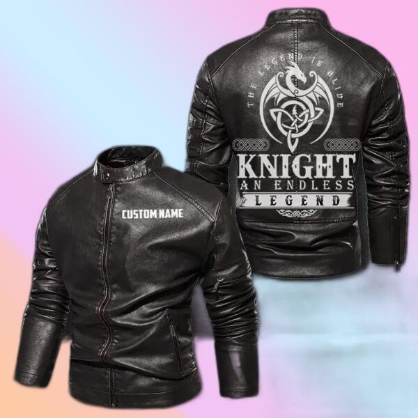 Personalized Leather Jacket An Endless Legend Dragon Knight Motorcycle Rider