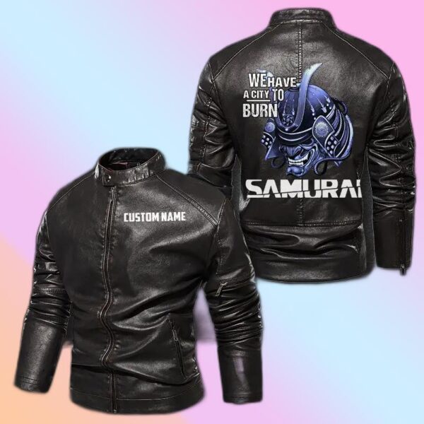 Personalized Leather Jacket We Have A City To Burn Motorcycle