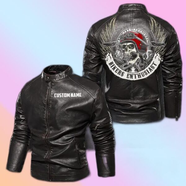 Personalized Leather Jacket Biker Enthusiast Skull Motorcycle