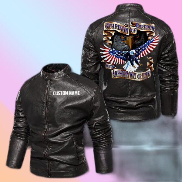 Personalized Leather Jacket I Bring Freedom Veteran