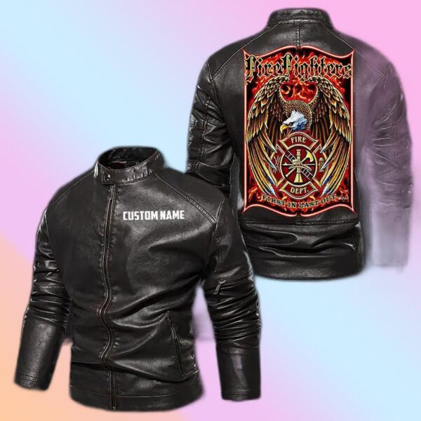 Personalized Leather Jacket Rider With A Firefighter Spirit